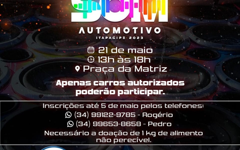Estão abertas as inscrições para os amantes e proprietários de som automotivo de Itapagipe e região para o 1° Mega Encon