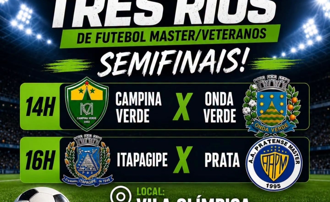Semifinais da 7ª Copa 3 Rios de Futebol Master acontecem nesse sábado