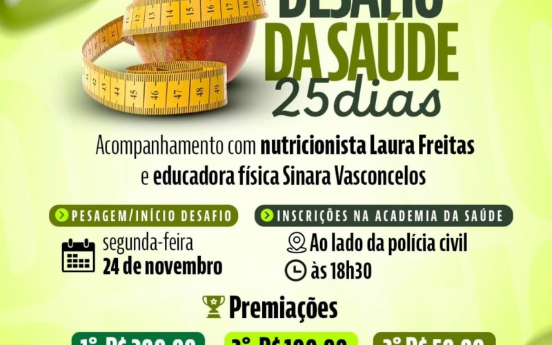 Vem aí mais um Desafio da Saúde – 25 Dias