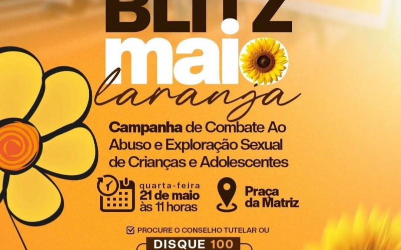 Blitz Maio Laranja, uma ação da Campanha de Combate ao Abuso e à Exploração Sexual de Crianças e Adolescentes