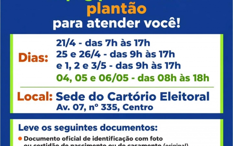 ATENÇÃO, ELEITOR: O Cartório Eleitoral de Itapagipe estará em Plantão