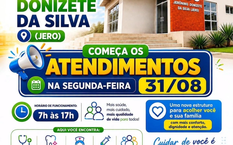 Nova UBS Jerônimo Donizete da Silva inicia atendimentos na próxima segunda-feira