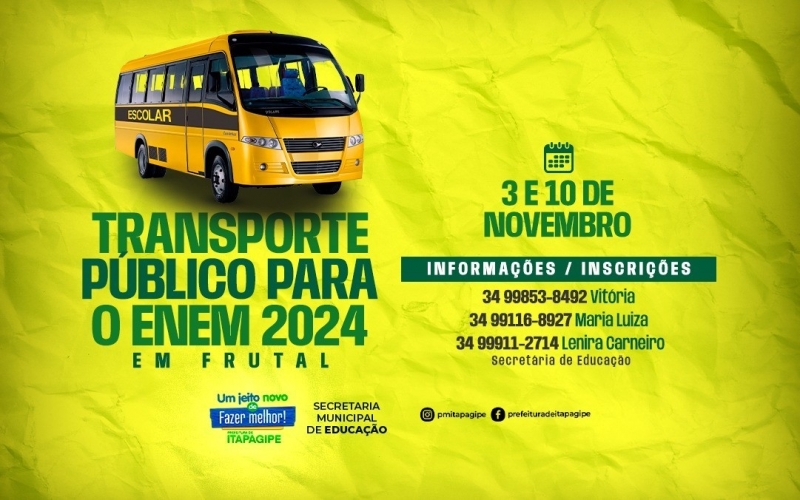 Transporte Público para o Enem 2024 em Frutal