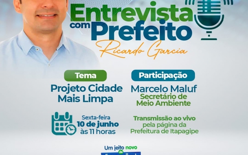 Nesta sexta-feira, dia 10 de junho o Prefeito Ricardo Garcia estará na rádio ItaNews FM