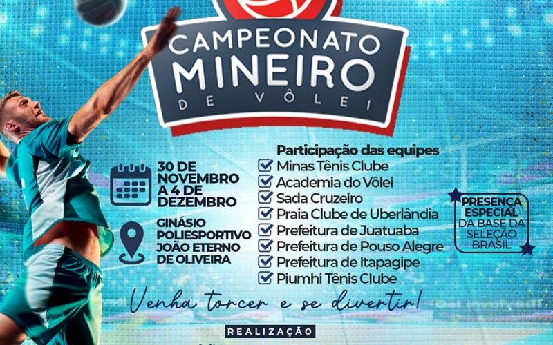 Pela primeira vez na história, o município de Itapagipe sediará o Campeonato Mineiro de Vôlei na modalidade sub 19