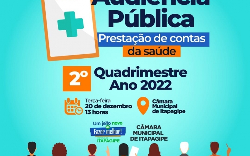 Nesta terça-feira, dia 20 de dezembro, acontece mais uma audiência pública de prestação de contas da saúde do município 