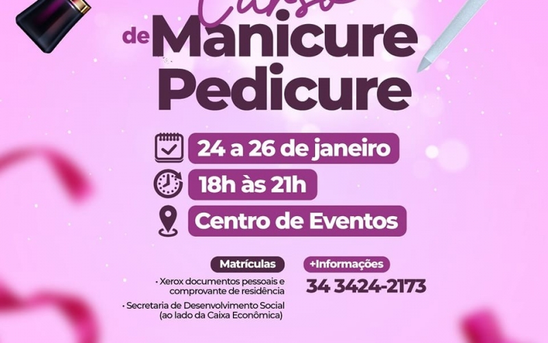 A Prefeitura de Itapagipe em parceria com o SENAC trás para o município, o curso de Manicure e Pedicure