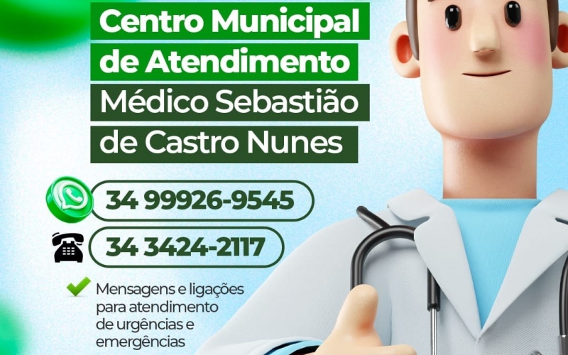 O Centro Municipal de Atendimento Médico Sebastião de Castro Nunes agora tem WhatsApp para melhor atender a população