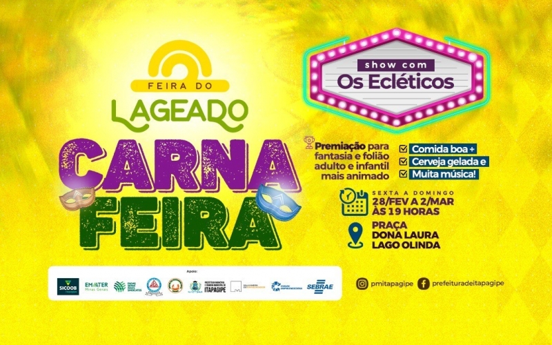 Carnafeira  com música, animação e premiações neste final de semana na Praça Dona Laura