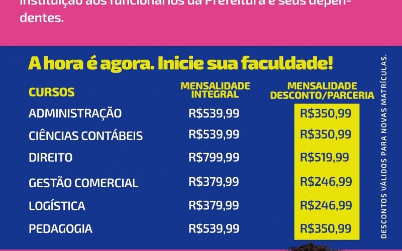 Prefeitura de Itapagipe firma parceria com a UNIPAC Uberaba/AMVALE e oferece descontos para seus funcionários 