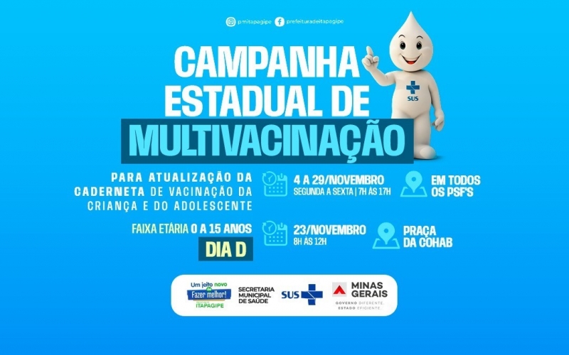 MG inicia Campanha de Multivacinação para crianças e adolescentes